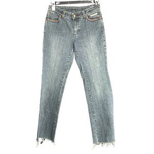 VTG Harley Davidson Embellished Distressed Studded Bootcut Denim Jeans Womens